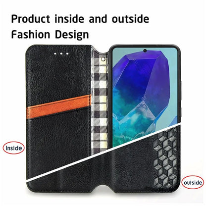 For Samsung Galaxy S24 FE Case Rhombus Imprint PU Leather Wallet Phone Cover