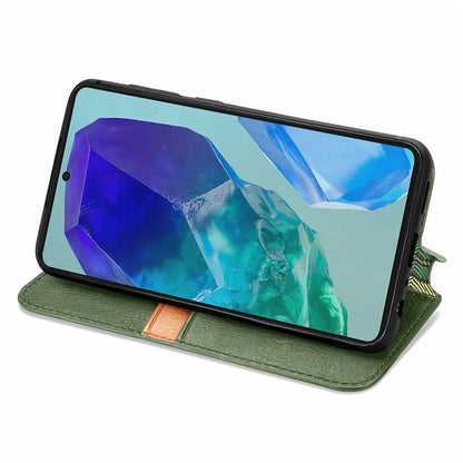 For Samsung Galaxy S24 FE Case Rhombus Imprint PU Leather Wallet Phone Cover