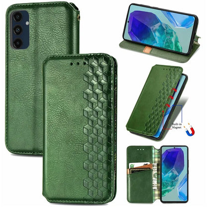 For Samsung Galaxy S24 FE Case Rhombus Imprint PU Leather Wallet Phone Cover