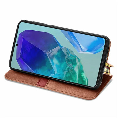 For Samsung Galaxy S24 FE Case Rhombus Imprint PU Leather Wallet Phone Cover