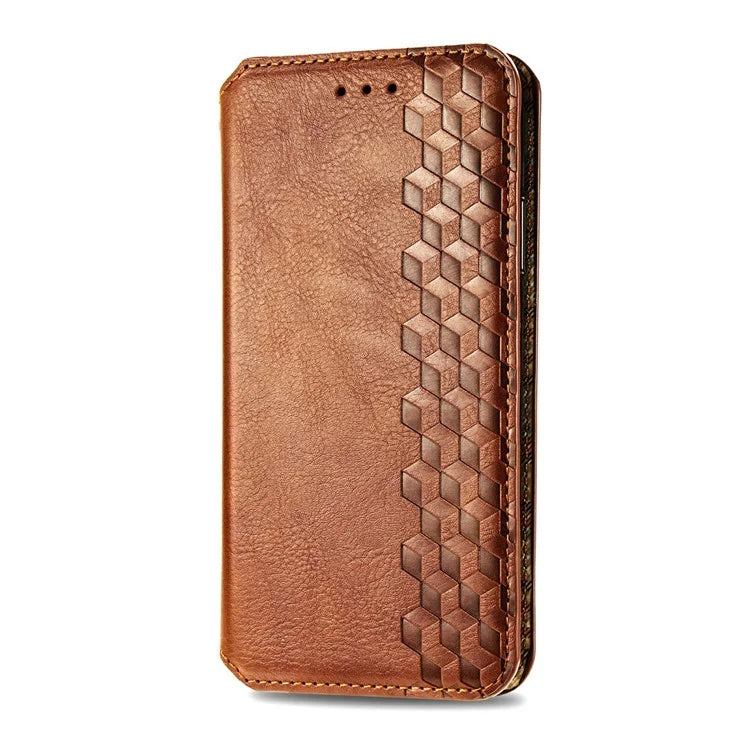 For Samsung Galaxy S24 FE Case Rhombus Imprint PU Leather Wallet Phone Cover