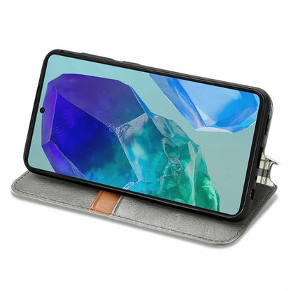 For Samsung Galaxy S24 FE Case Rhombus Imprint PU Leather Wallet Phone Cover