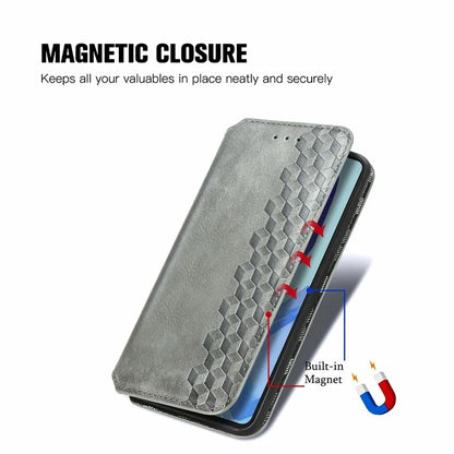 For Samsung Galaxy S24 FE Case Rhombus Imprint PU Leather Wallet Phone Cover