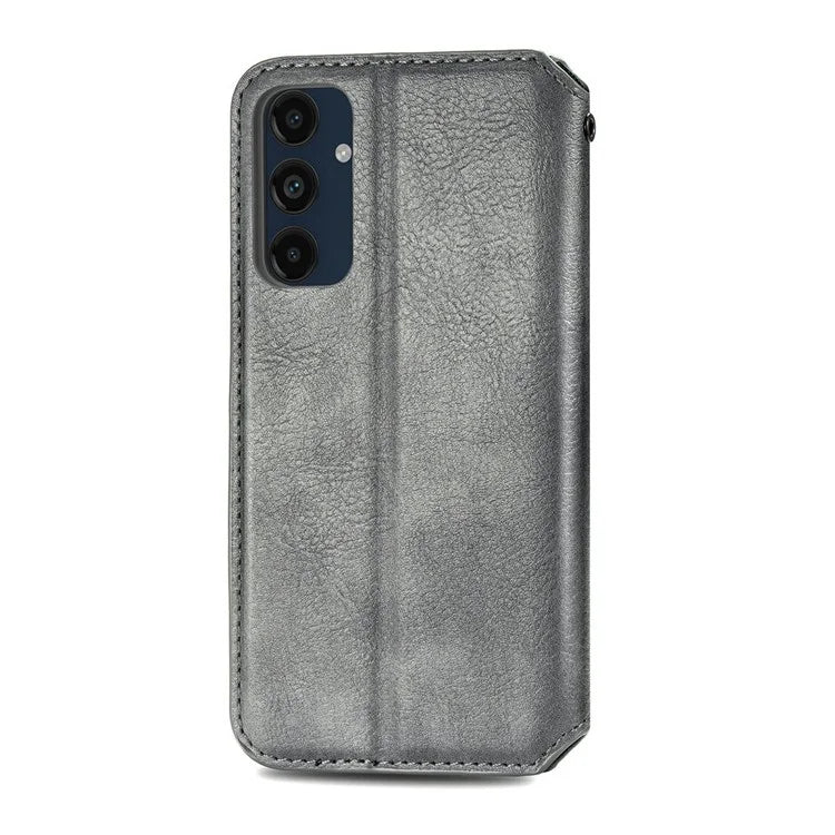 For Samsung Galaxy S24 FE Case Rhombus Imprint PU Leather Wallet Phone Cover