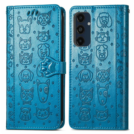 For Samsung Galaxy S24 FE Case Leather Wallet Flip Phone Cover Cute Cat Dog Pattern
