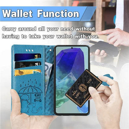 For Samsung Galaxy S24 FE Case Leather Wallet Flip Phone Cover Cute Cat Dog Pattern
