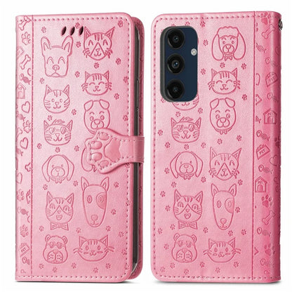For Samsung Galaxy S24 FE Case Leather Wallet Flip Phone Cover Cute Cat Dog Pattern