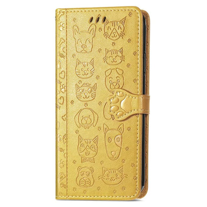 For Samsung Galaxy S24 FE Case Leather Wallet Flip Phone Cover Cute Cat Dog Pattern