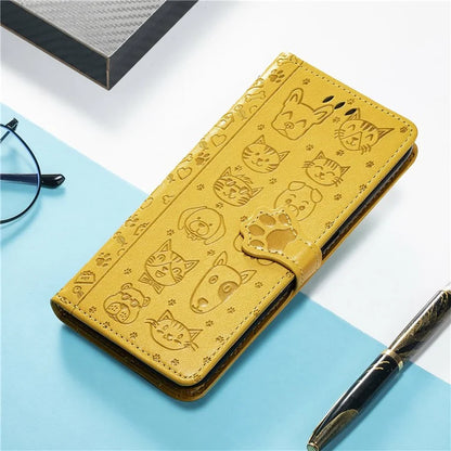 For Samsung Galaxy S24 FE Case Leather Wallet Flip Phone Cover Cute Cat Dog Pattern