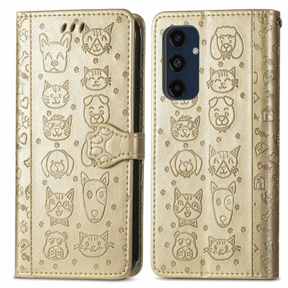 For Samsung Galaxy S24 FE Case Leather Wallet Flip Phone Cover Cute Cat Dog Pattern