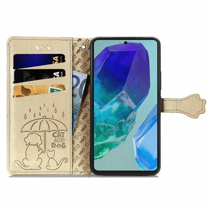 For Samsung Galaxy S24 FE Case Leather Wallet Flip Phone Cover Cute Cat Dog Pattern
