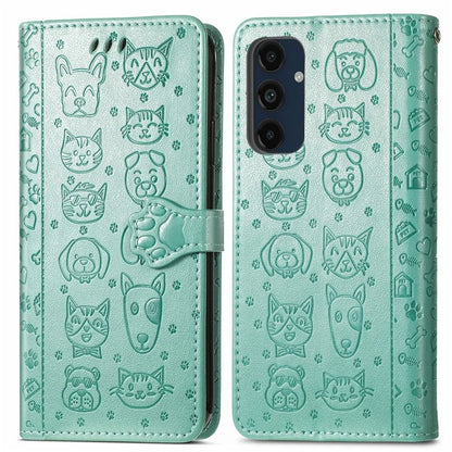 For Samsung Galaxy S24 FE Case Leather Wallet Flip Phone Cover Cute Cat Dog Pattern