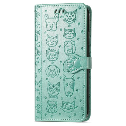 For Samsung Galaxy S24 FE Case Leather Wallet Flip Phone Cover Cute Cat Dog Pattern