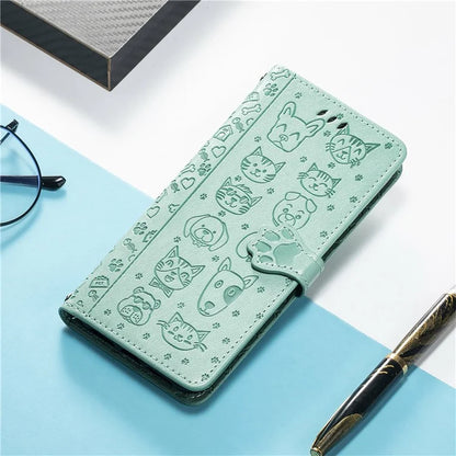 For Samsung Galaxy S24 FE Case Leather Wallet Flip Phone Cover Cute Cat Dog Pattern