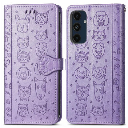 For Samsung Galaxy S24 FE Case Leather Wallet Flip Phone Cover Cute Cat Dog Pattern