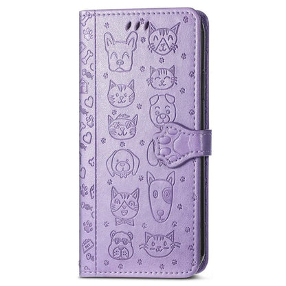 For Samsung Galaxy S24 FE Case Leather Wallet Flip Phone Cover Cute Cat Dog Pattern