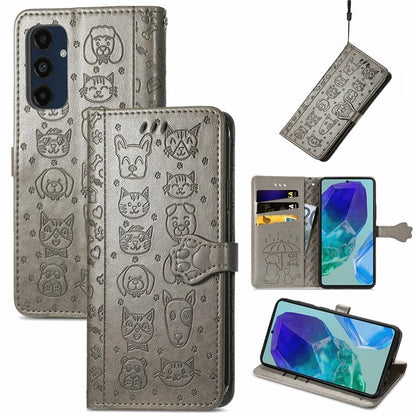 For Samsung Galaxy S24 FE Case Leather Wallet Flip Phone Cover Cute Cat Dog Pattern