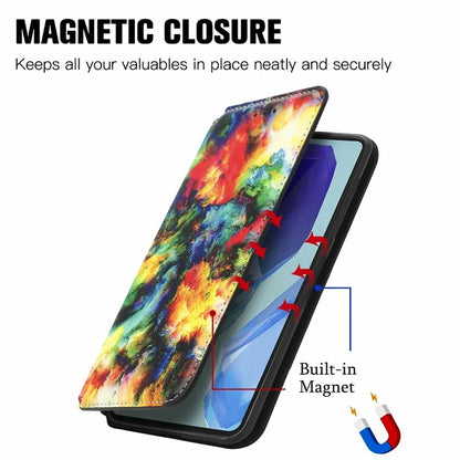CASENEO 001 Series for Samsung Galaxy S24 FE Case RFID Blocking Wallet Leather Cover Pattern Print