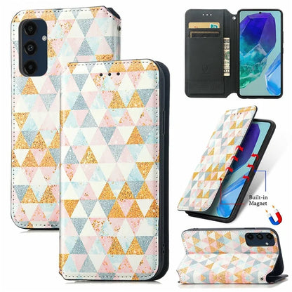 CASENEO 001 Series for Samsung Galaxy S24 FE Case RFID Blocking Wallet Leather Cover Pattern Print