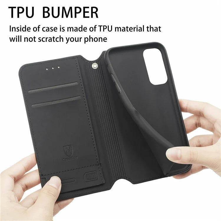 CASENEO 001 Series for Samsung Galaxy S24 FE Case RFID Blocking Wallet Leather Cover Pattern Print
