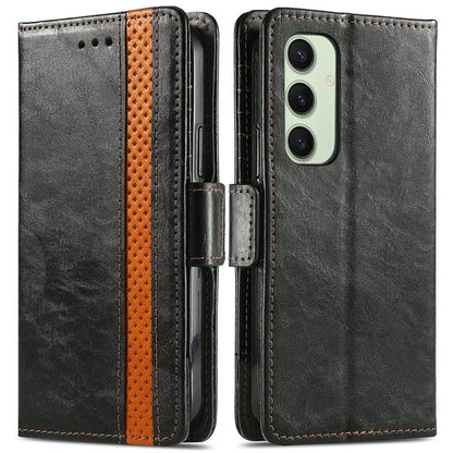 CASENEO 002 Series For Samsung Galaxy S24 FE Case Stand Wallet Splicing PU Leather Cover
