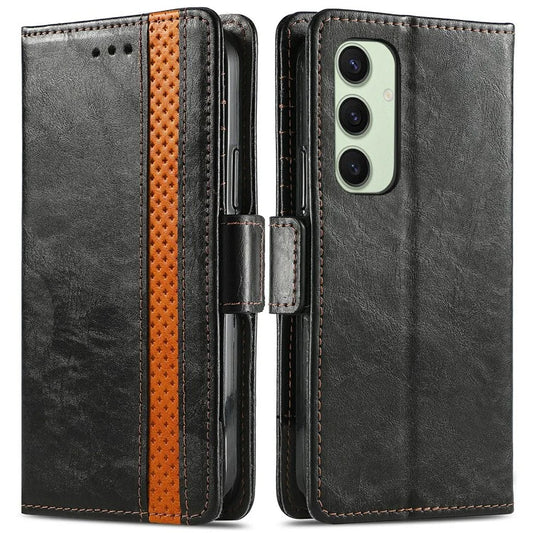 CASENEO 002 Series For Samsung Galaxy S24 FE Case Stand Wallet Splicing PU Leather Cover
