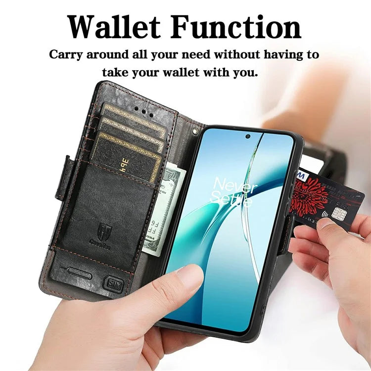 CASENEO 002 Series For Samsung Galaxy S24 FE Case Stand Wallet Splicing PU Leather Cover