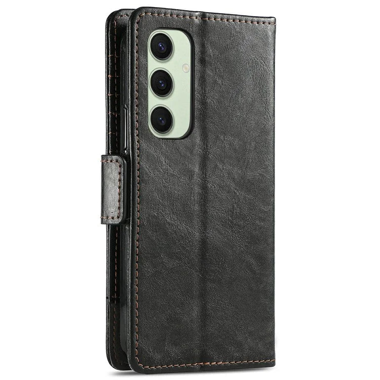 CASENEO 002 Series For Samsung Galaxy S24 FE Case Stand Wallet Splicing PU Leather Cover