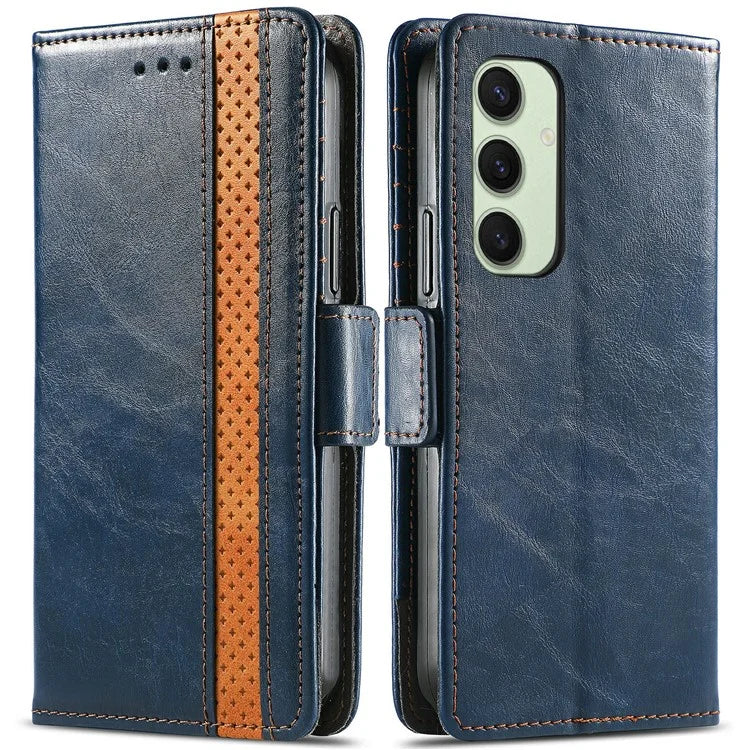CASENEO 002 Series For Samsung Galaxy S24 FE Case Stand Wallet Splicing PU Leather Cover