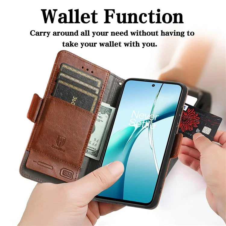 CASENEO 002 Series For Samsung Galaxy S24 FE Case Stand Wallet Splicing PU Leather Cover