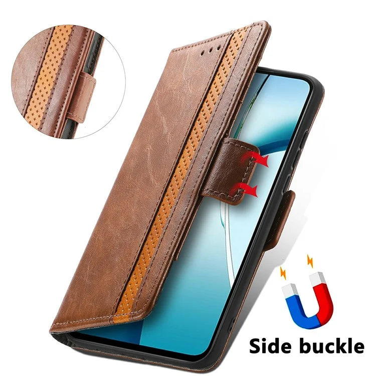 CASENEO 002 Series For Samsung Galaxy S24 FE Case Stand Wallet Splicing PU Leather Cover