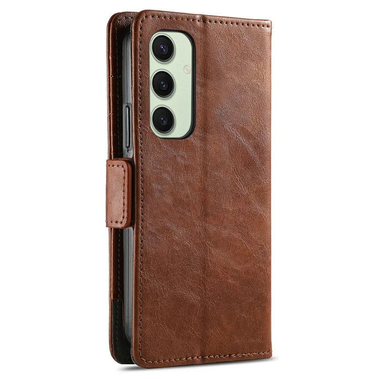 CASENEO 002 Series For Samsung Galaxy S24 FE Case Stand Wallet Splicing PU Leather Cover