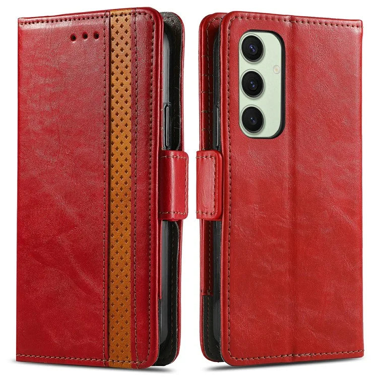 CASENEO 002 Series For Samsung Galaxy S24 FE Case Stand Wallet Splicing PU Leather Cover