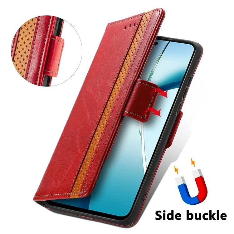CASENEO 002 Series For Samsung Galaxy S24 FE Case Stand Wallet Splicing PU Leather Cover