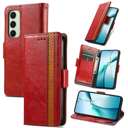 CASENEO 002 Series For Samsung Galaxy S24 FE Case Stand Wallet Splicing PU Leather Cover