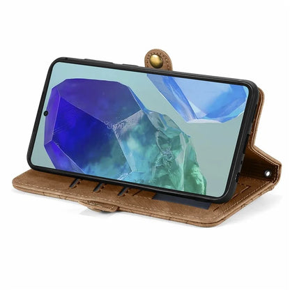 For Samsung Galaxy S24 FE Case Zipper Wallet Geometry Lines Leather Phone Cover