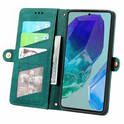 For Samsung Galaxy S24 FE Case Zipper Wallet Geometry Lines Leather Phone Cover