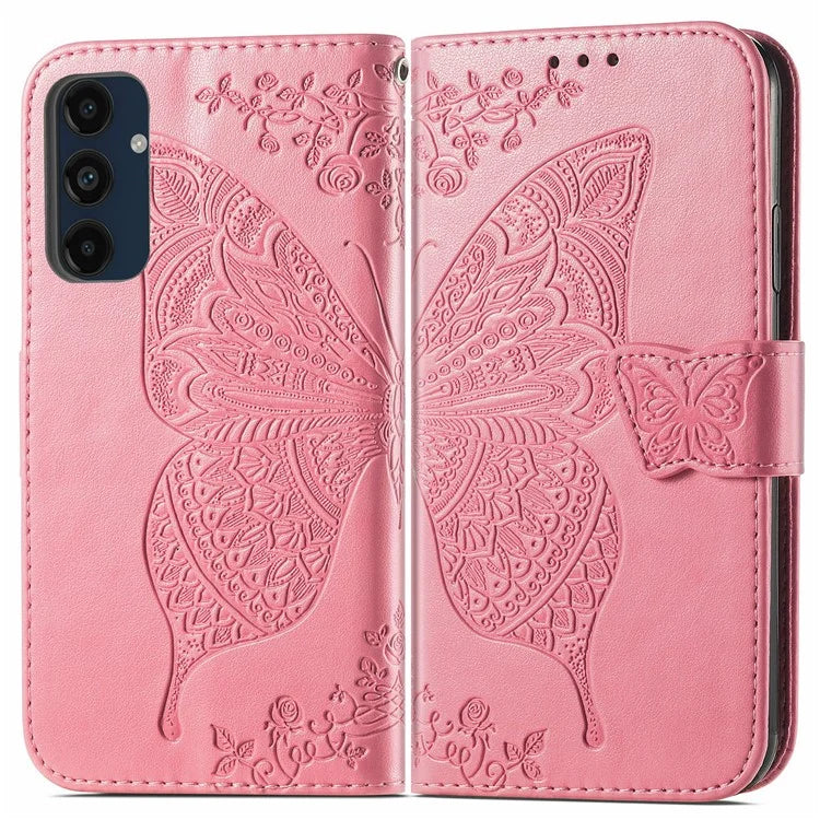 For Samsung Galaxy S24 FE Case PU Leather Wallet Phone Cover Butterfly Pattern
