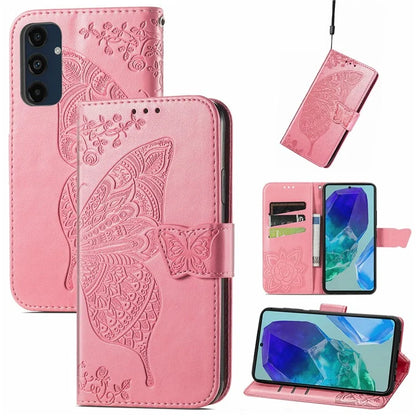 For Samsung Galaxy S24 FE Case PU Leather Wallet Phone Cover Butterfly Pattern