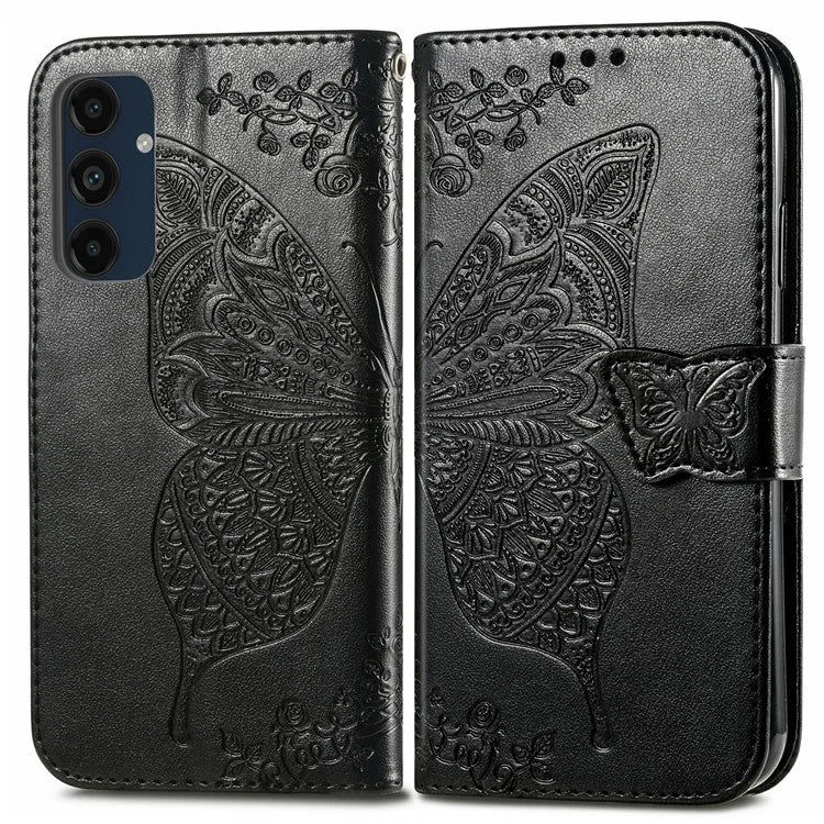 For Samsung Galaxy S24 FE Case PU Leather Wallet Phone Cover Butterfly Pattern