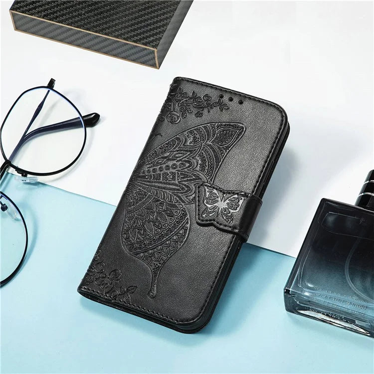 For Samsung Galaxy S24 FE Case PU Leather Wallet Phone Cover Butterfly Pattern