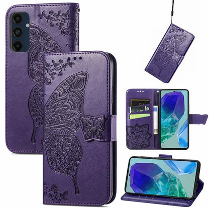 For Samsung Galaxy S24 FE Case PU Leather Wallet Phone Cover Butterfly Pattern