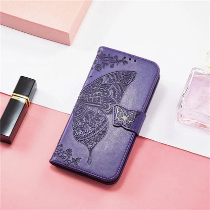 For Samsung Galaxy S24 FE Case PU Leather Wallet Phone Cover Butterfly Pattern
