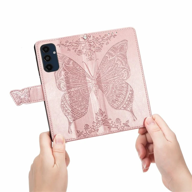 For Samsung Galaxy S24 FE Case PU Leather Wallet Phone Cover Butterfly Pattern
