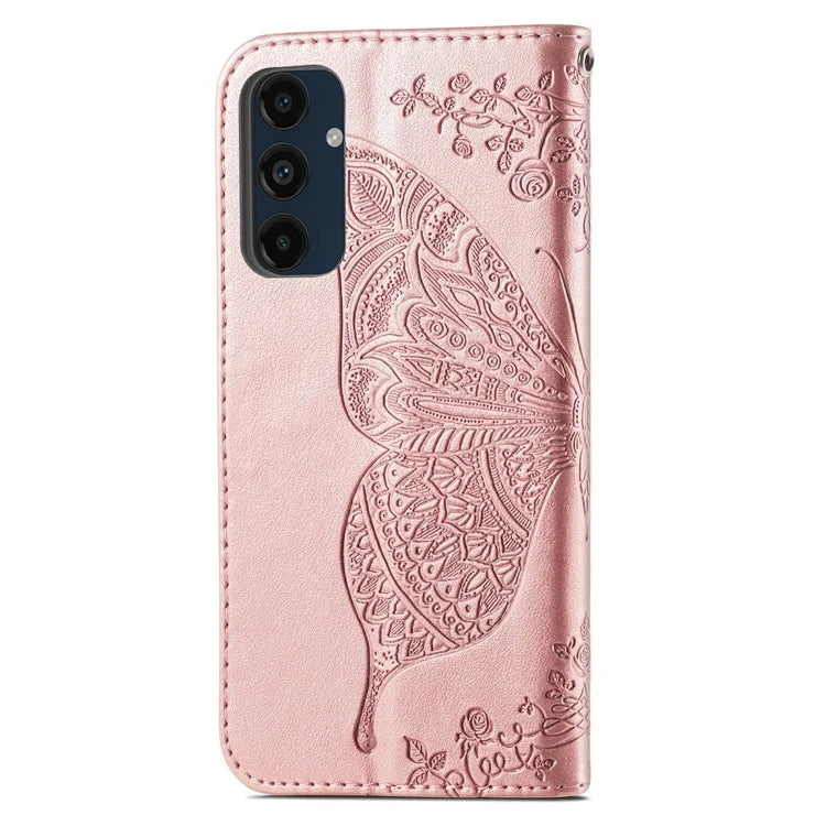 For Samsung Galaxy S24 FE Case PU Leather Wallet Phone Cover Butterfly Pattern