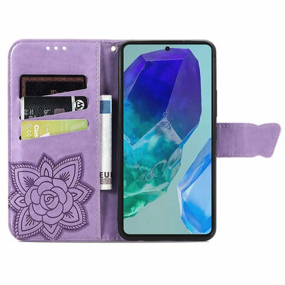 For Samsung Galaxy S24 FE Case PU Leather Wallet Phone Cover Butterfly Pattern