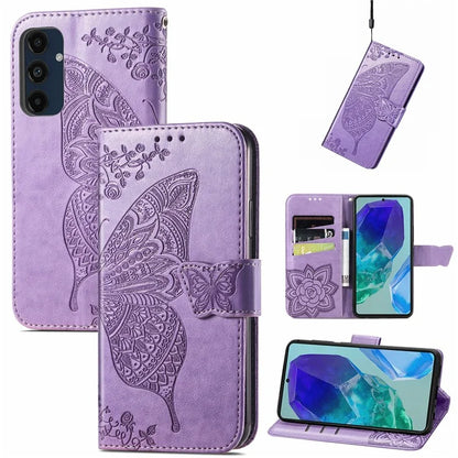 For Samsung Galaxy S24 FE Case PU Leather Wallet Phone Cover Butterfly Pattern