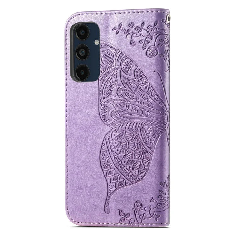 For Samsung Galaxy S24 FE Case PU Leather Wallet Phone Cover Butterfly Pattern