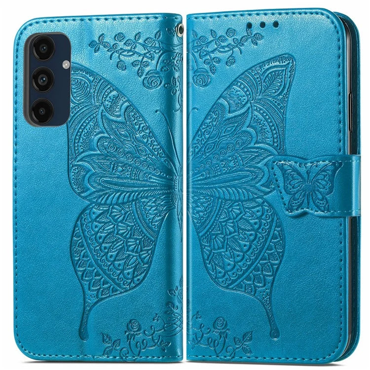 For Samsung Galaxy S24 FE Case PU Leather Wallet Phone Cover Butterfly Pattern