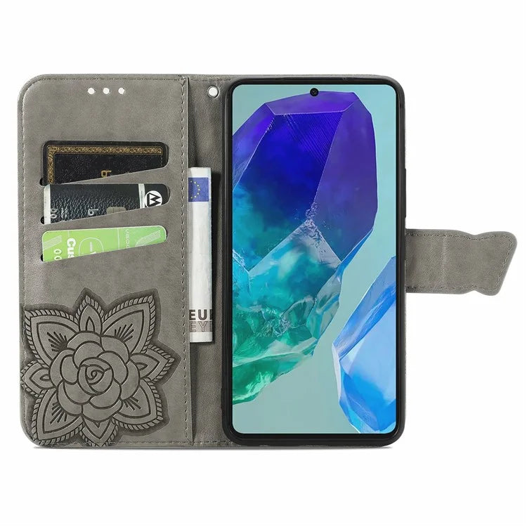 For Samsung Galaxy S24 FE Case PU Leather Wallet Phone Cover Butterfly Pattern